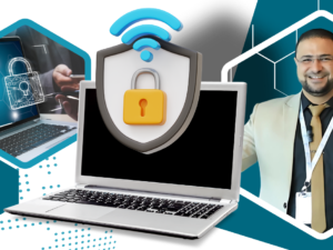 Teal and White Modern Cyber Security Service Facebook Ad